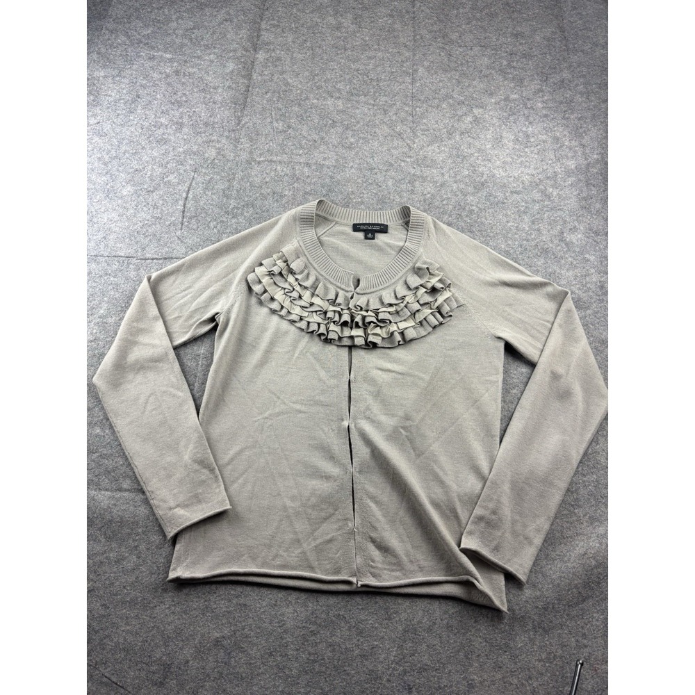 Banana Republic 100% Extra Fine Merino Wool Ruffle Cardigan Sweater Women's M